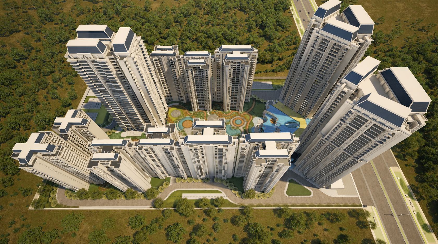 Aqualis aerial township render